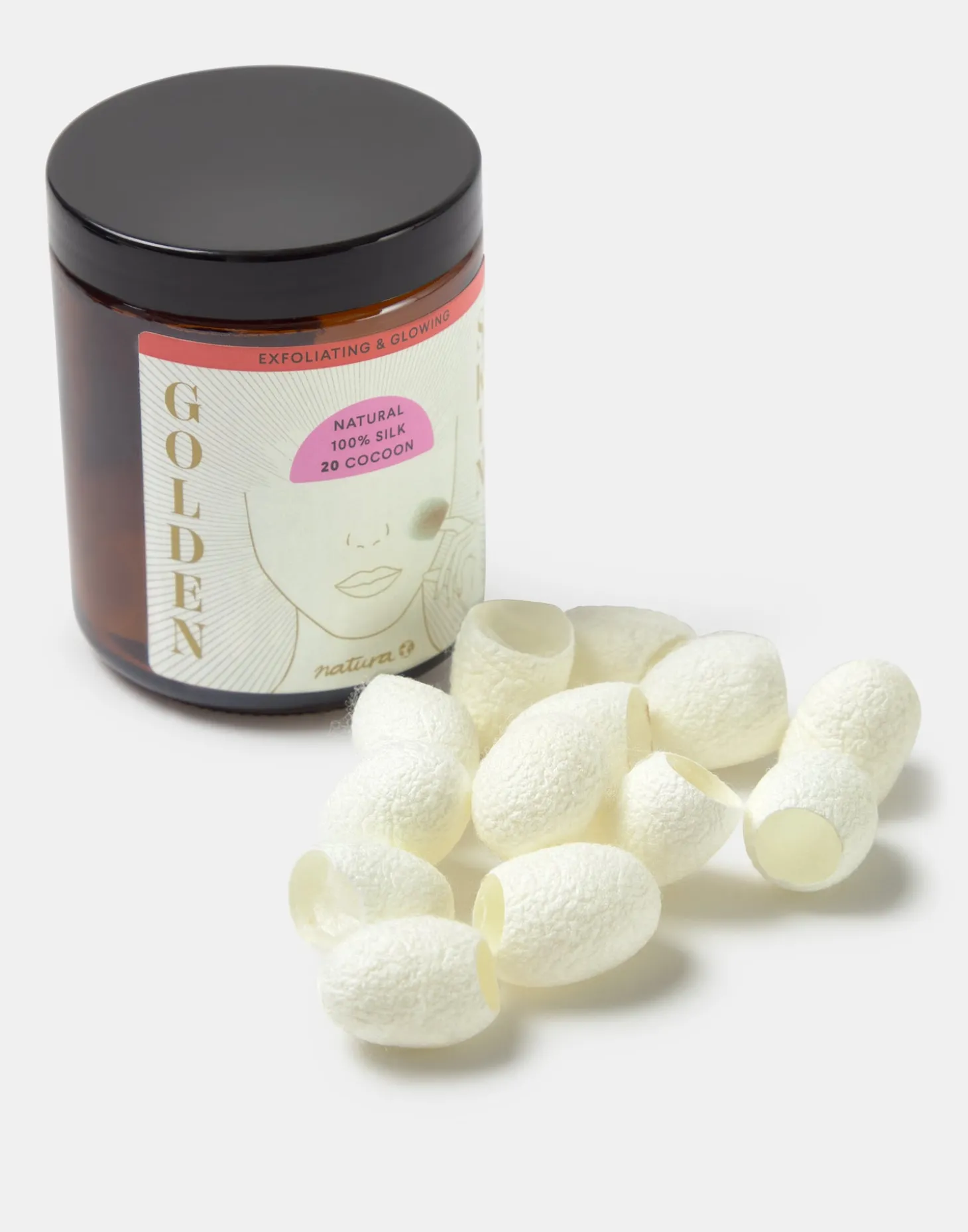 Bote 20 Capullos Gusano Seda Exfoliantes
