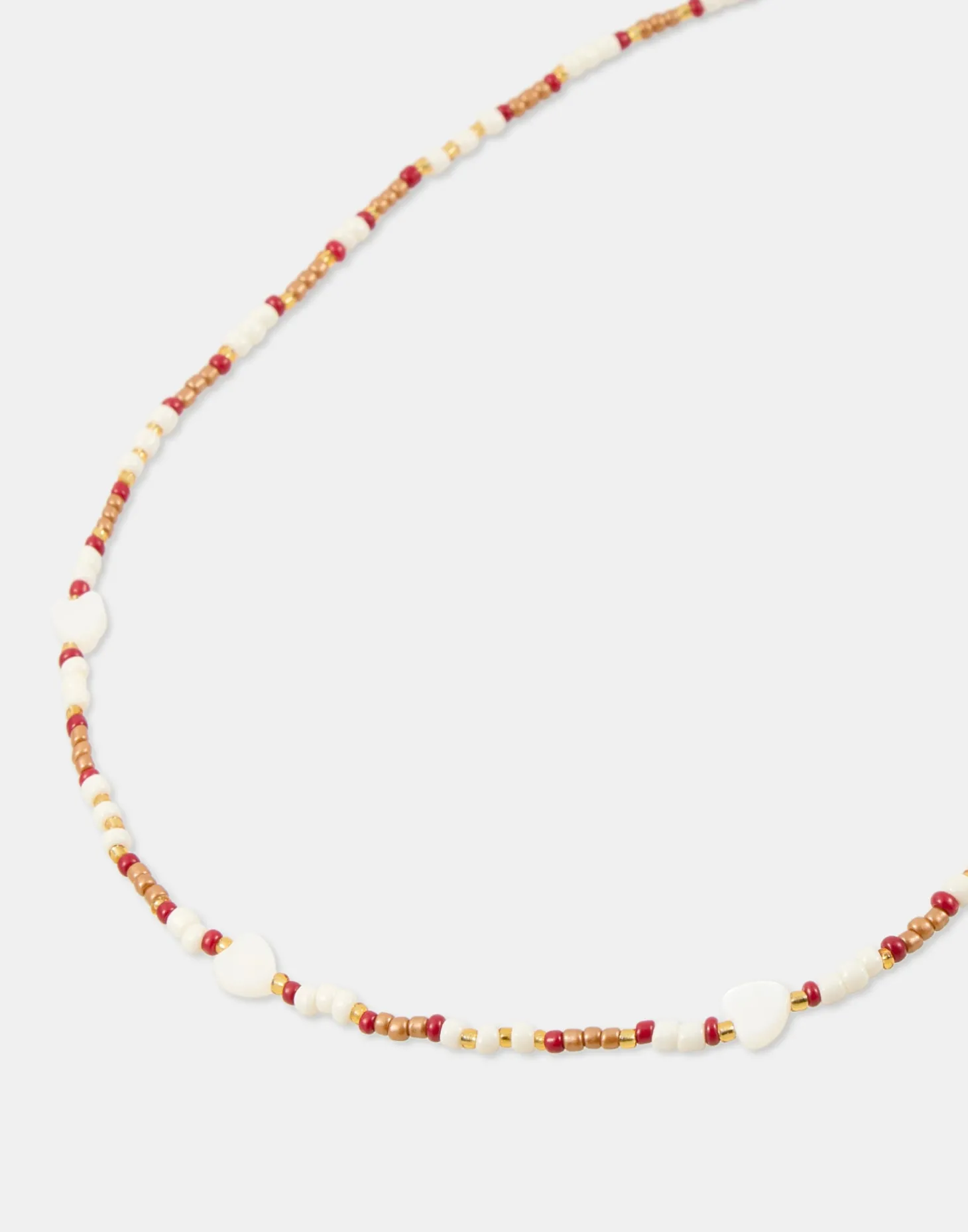 Collar Beads Corazones Nácar